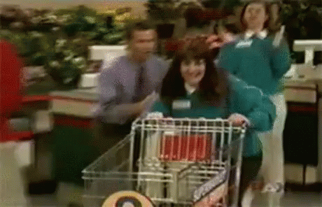 pushing shopping cart